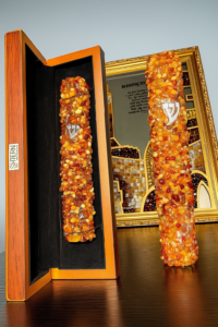 Luxury handcrafted mezuzah case with elegant decorative details